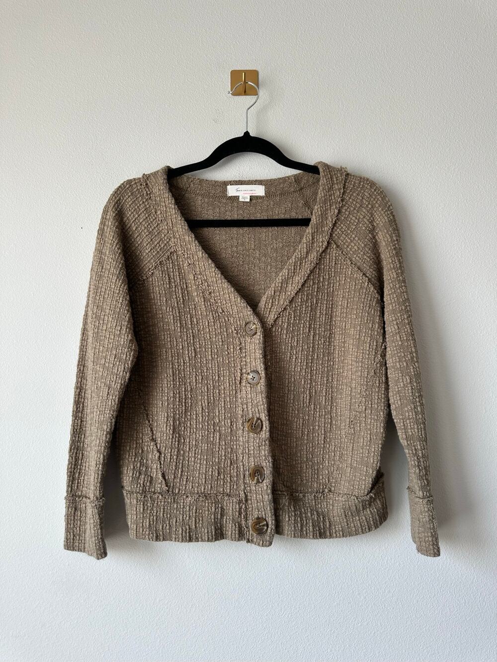 Olive Green Soft Waffle Knit Cardigan Cozy Neutral Layering Quiet Luxury Sweater